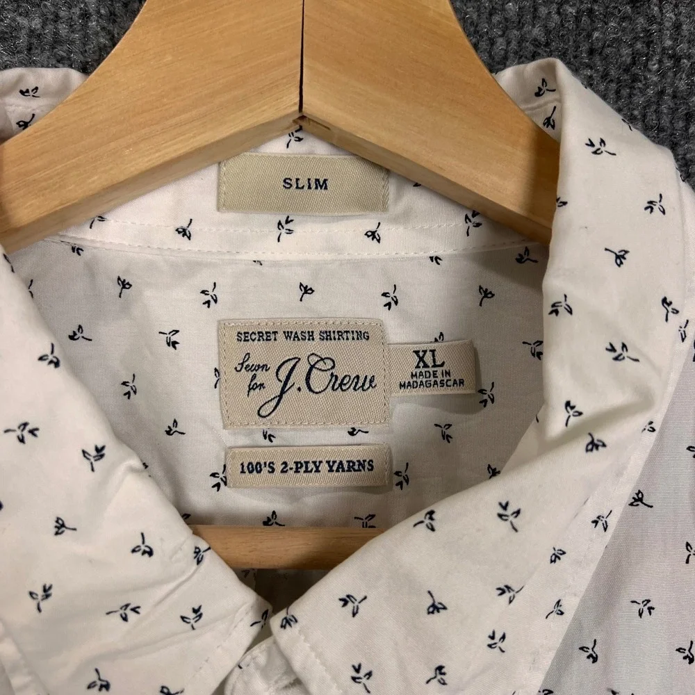 NEW $79 J. Crew Secret Wash Shirt Mens XL White NWT Slim Fit Button Down